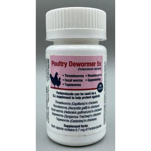 Poultry Wormer 5X 20 Capsules