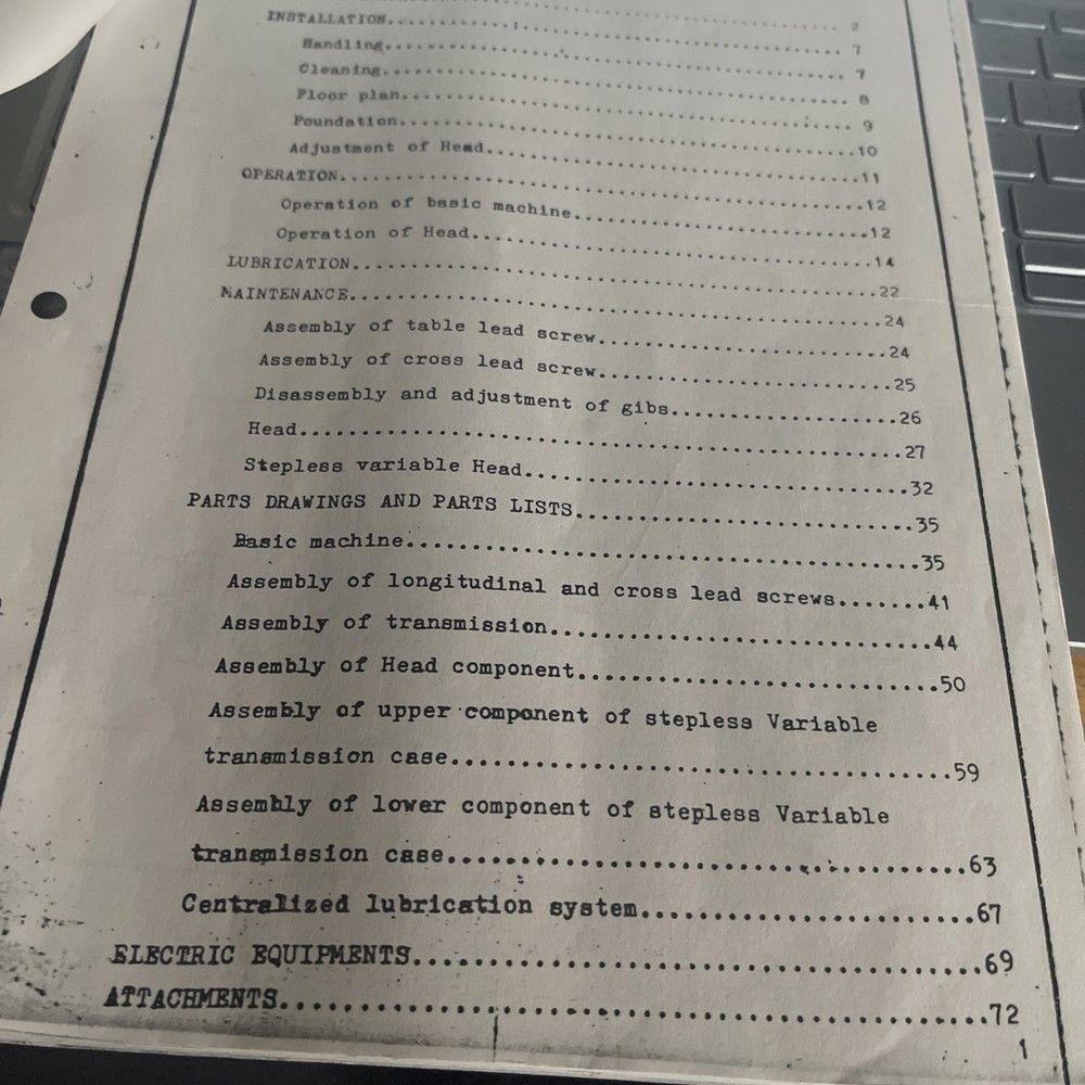 ENCO Turret Milling Machine Instruction Manual