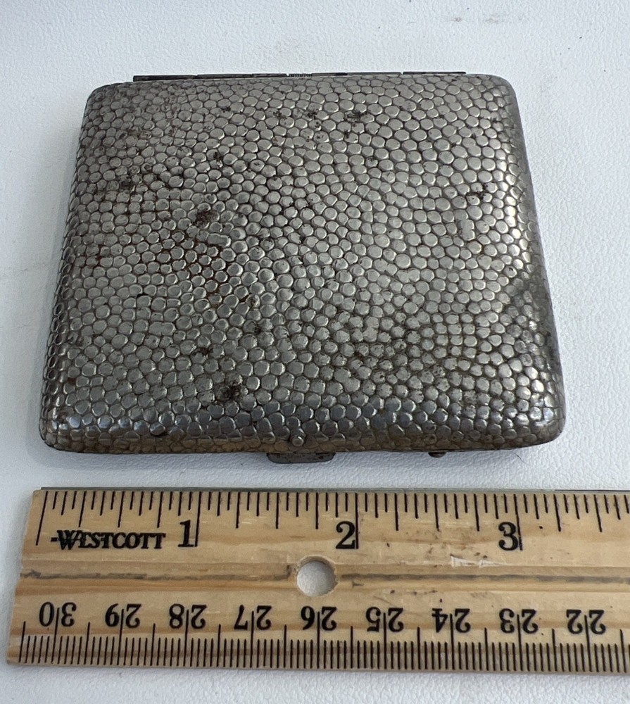 Vintage German silver plated Shagreen textured cigarette case