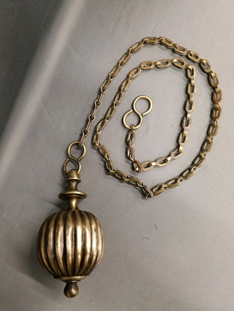 BRASS PUMKIN BALL HIGH LEVEL CISTERN LOO PULL,  CHUNKY BRASS CHAIN