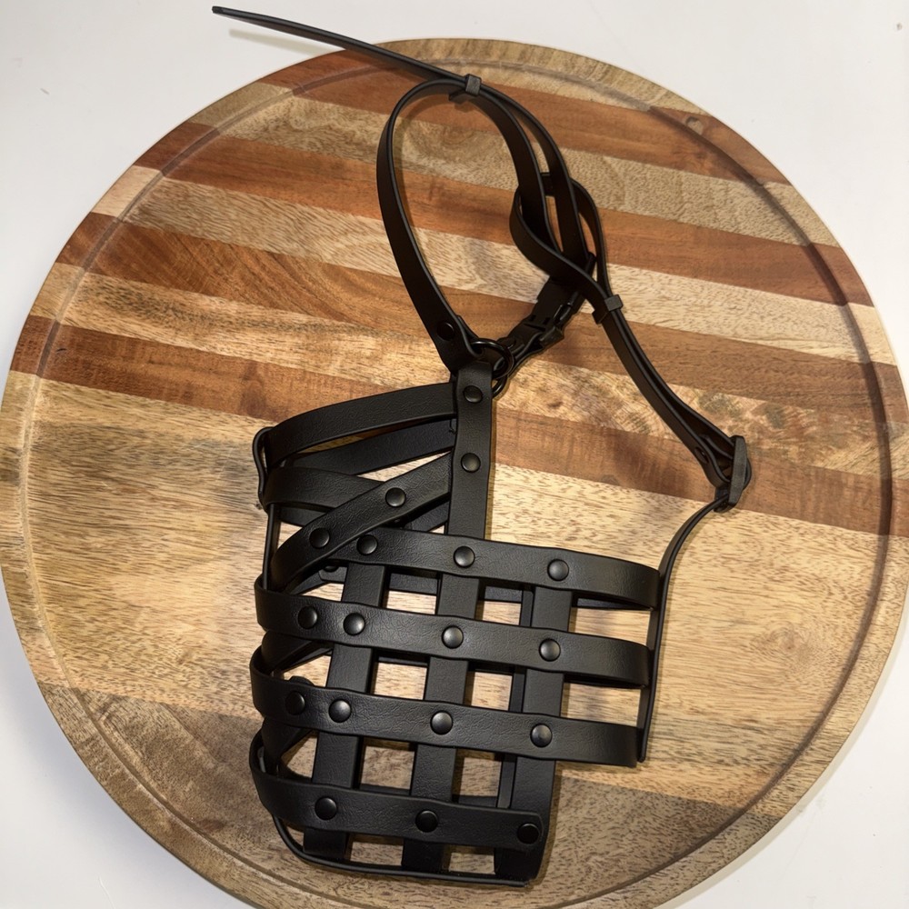 Muzzle For Large Sized Dogs Prevents Biting Scavenging Basket Style Black