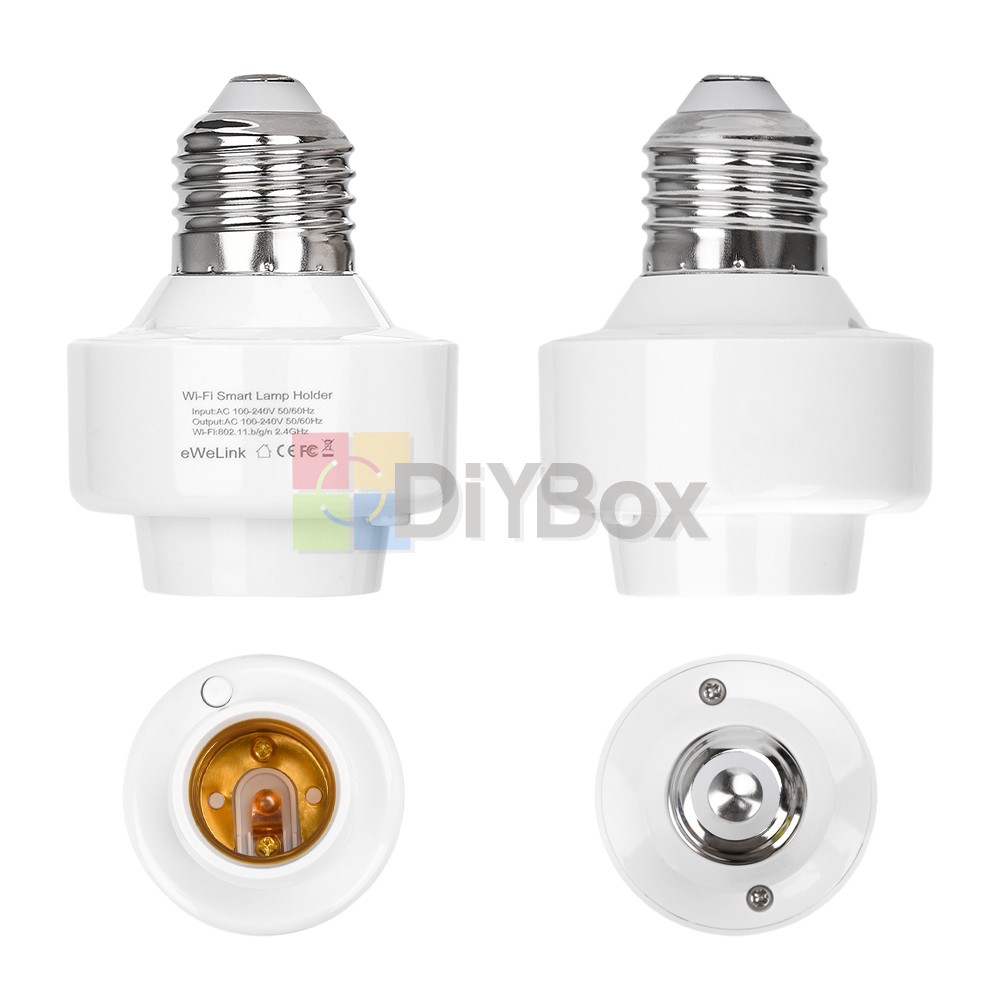2PCS Smart WiFi Bulb Socket E26 E27 Light Bulb Adapter EWeLink Google Control