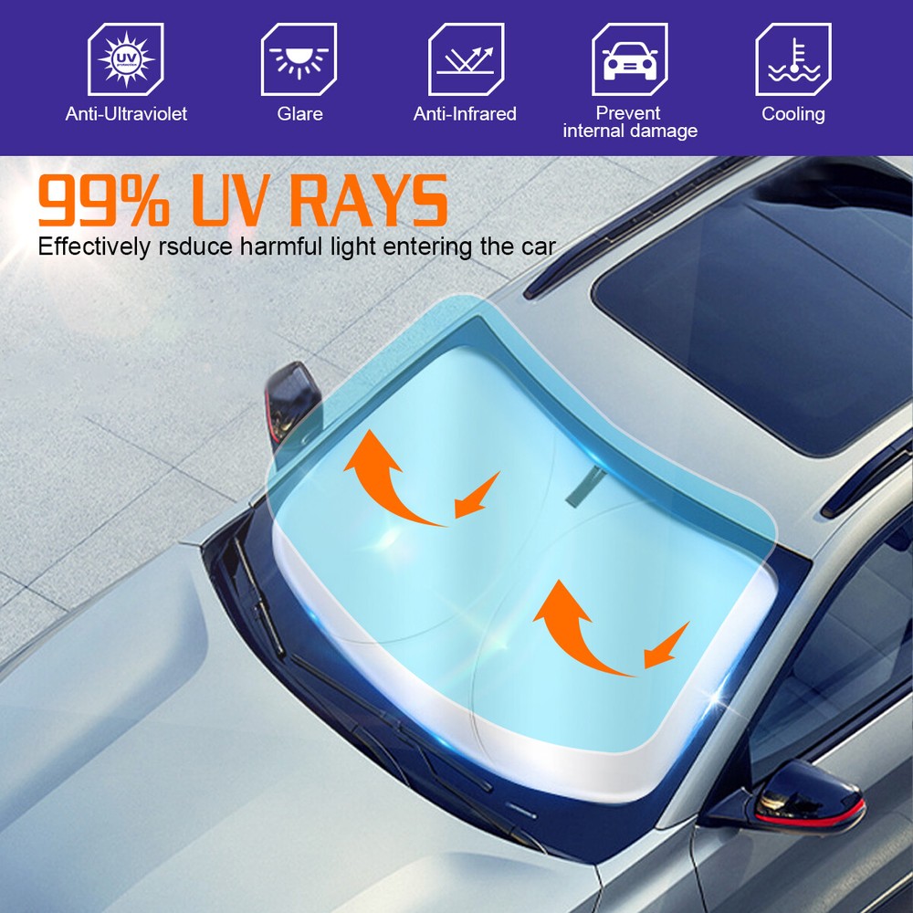 Sun Shade Foldable UV Block Cover Visor Shield For Chevrolet Silverado 2018