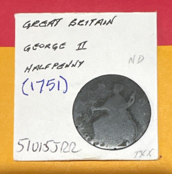☆ FLAT STRUCK ☆ 1751 ~ King George II Colonial Coin ☆ THIN PLANCHET ☆