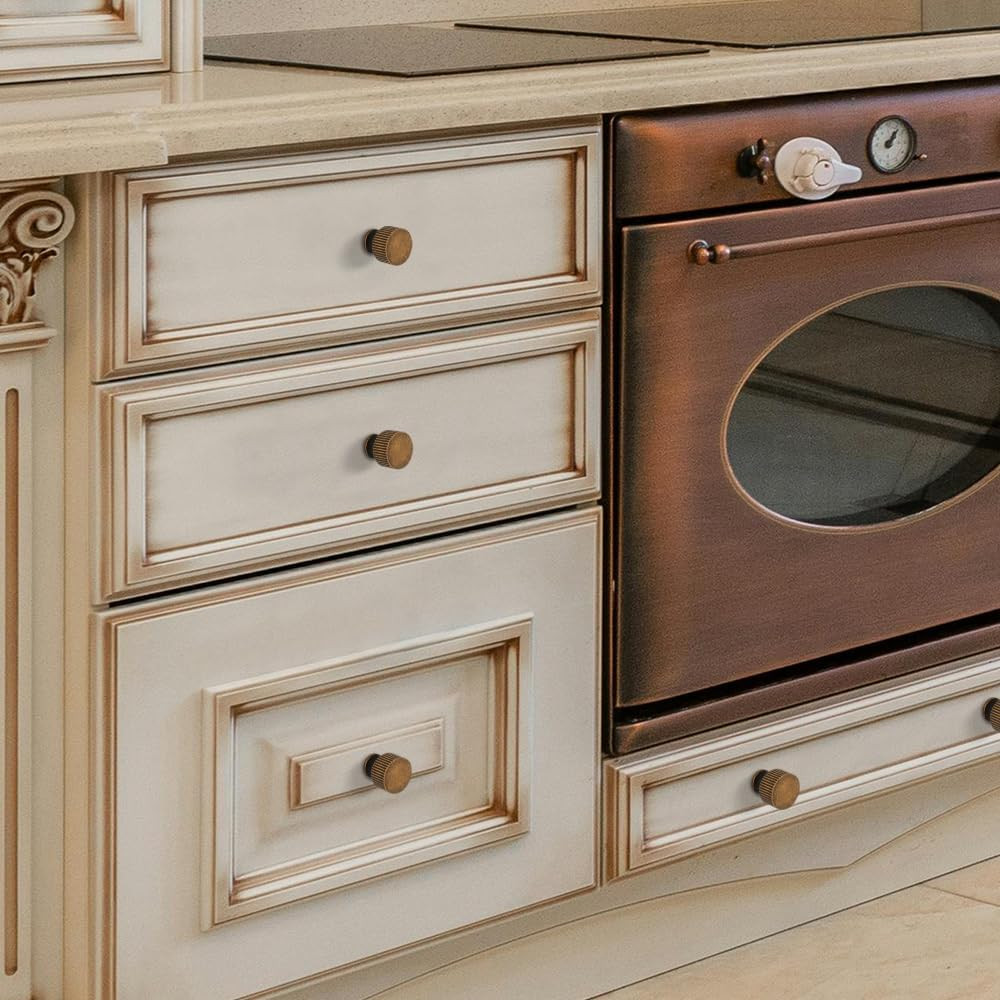 12 Pack Solid Vintage Antique Brass Cabinet Knobs Dresser Knobs, Drawer Pulls fo