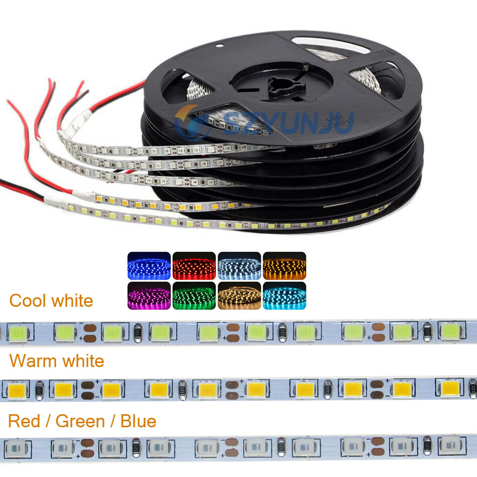 DC12V 2835 led strip 120leds/m 5m Length 4mm/5mm Width Flexible String Bright