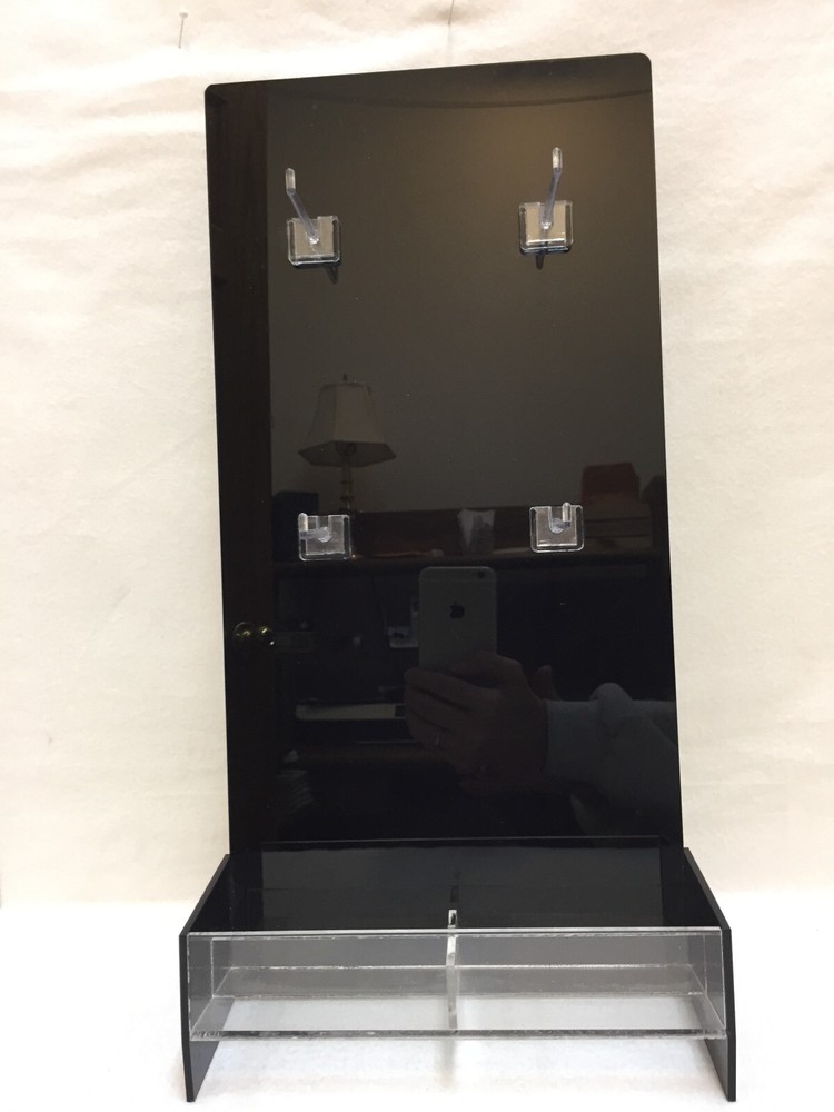 Vertical Display Black & Clear Acrylic Plastic