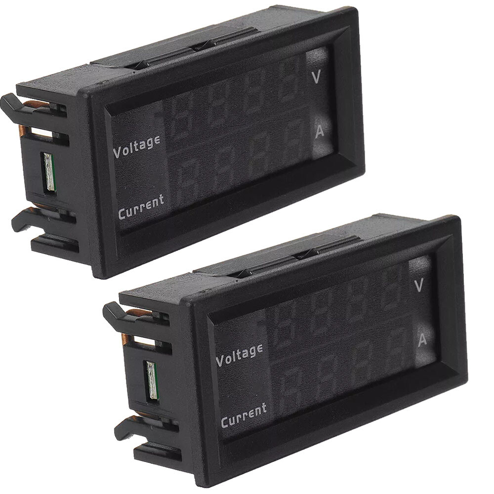 2x M4430 DC 200V Digital Voltmeter Ammeter LED Display Voltage Amp Panel Meter