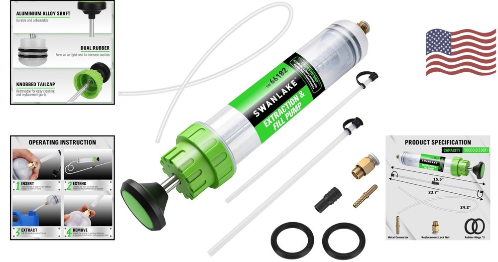 Powerful Automotive Fluid Pump Extractor with Leak-Proof Design & Extensions