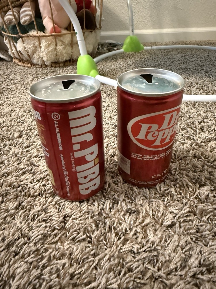 Vintage Dr. Pepper and Mr. Pibb cans