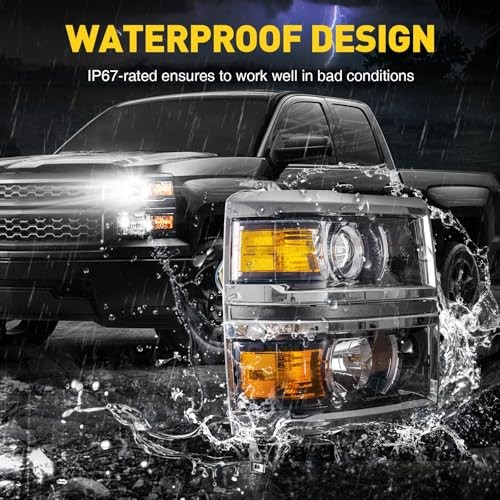 Headlight Assembly,Chrome Headlamp Chrome/for 2014-2015 Silverado 1500