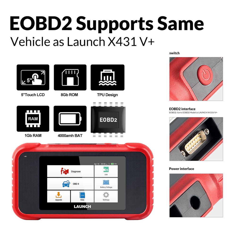 LAUNCH CRP123E OBD2 Scan Tool Car OBD Scanner Check Engine ABS SRS Transmission