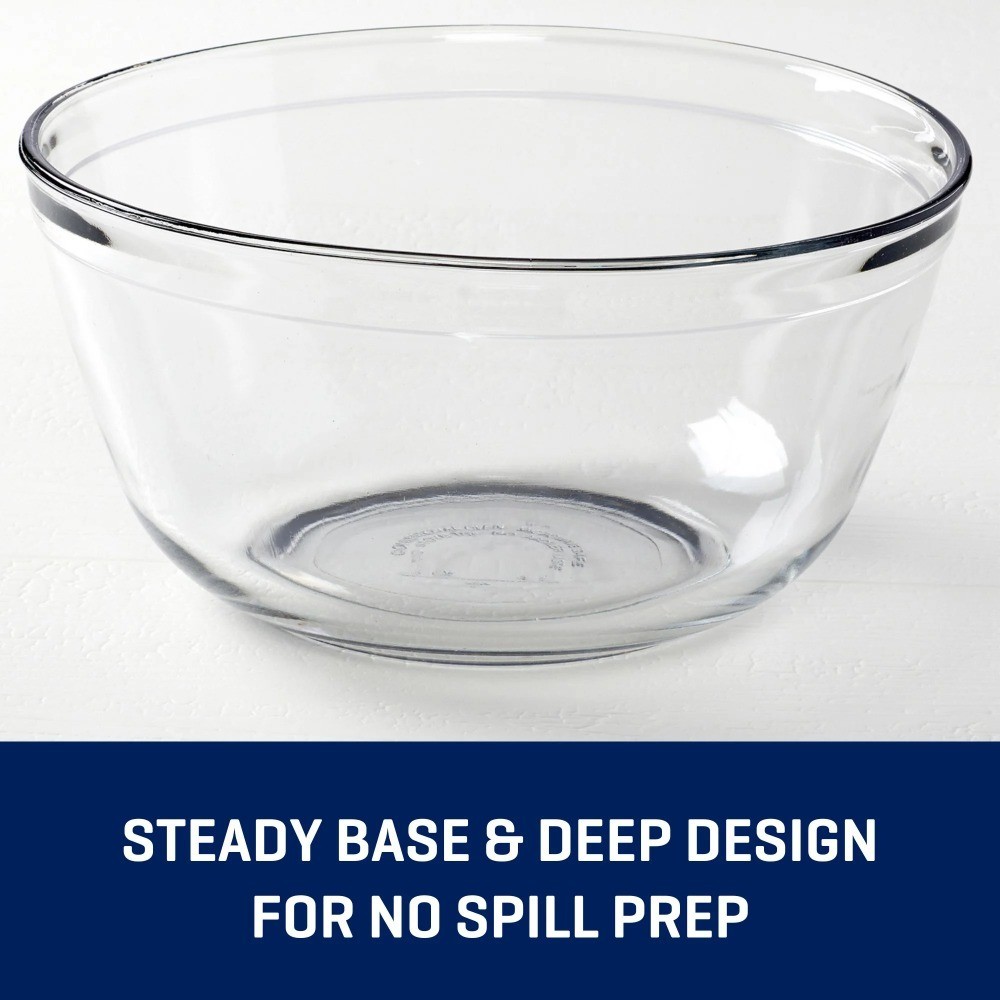 Glass Mixing Bowl 4 Quart Capacity for Baking and Kitchen Use