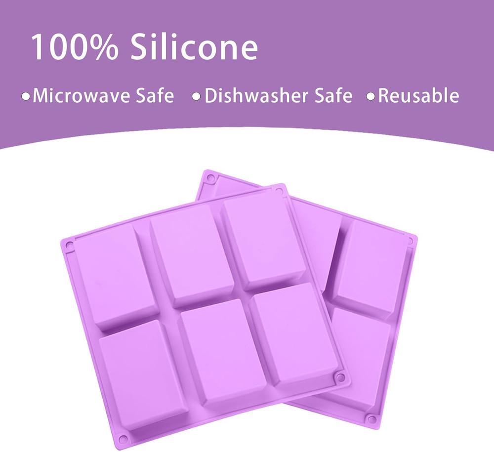 3-Pack Molds, 6 Rectangular Silicone Soap Molds, Including Honeycomb Silicone So