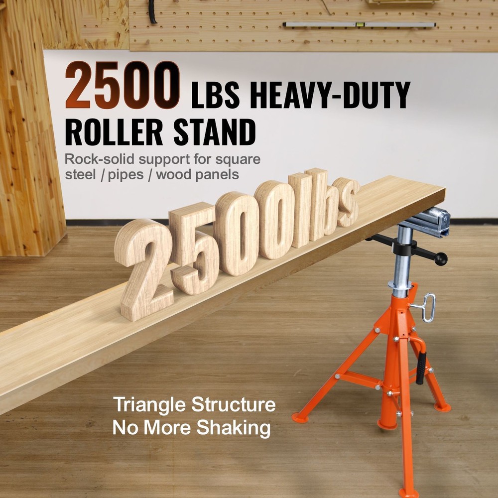 Roller Stand 2500 LBS Capacity Adjustable Height Steel Folding Support