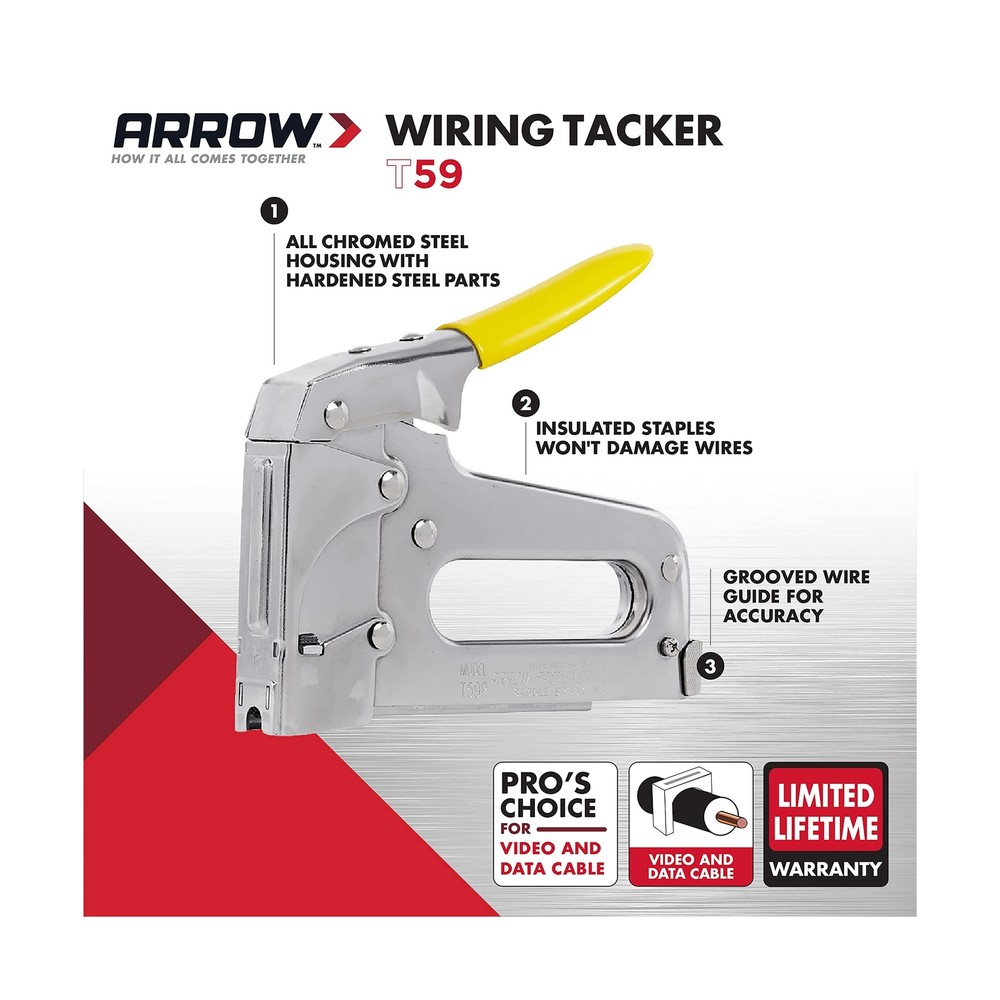 Arrow T59 Wiring Tacker Chrome