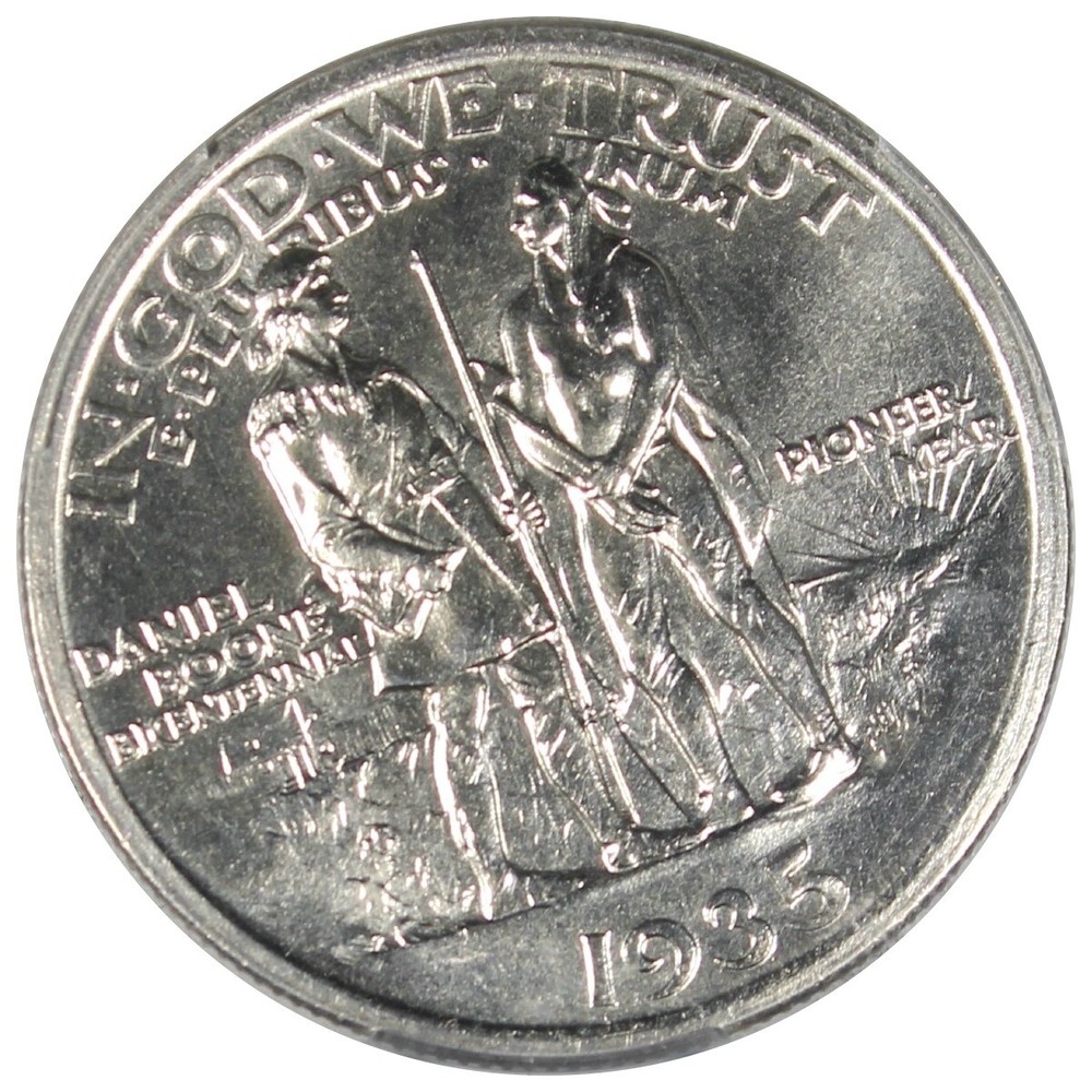 1935 Boone Commemorative Half Dollar PCGS MS64 Semi-Proof Like Flashy