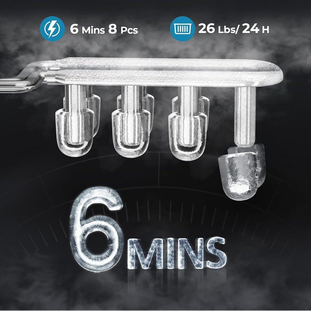 Portable Ice Maker Countertop Machine 2 Size Bullet Ice Cube Compact Mini Ice Mc