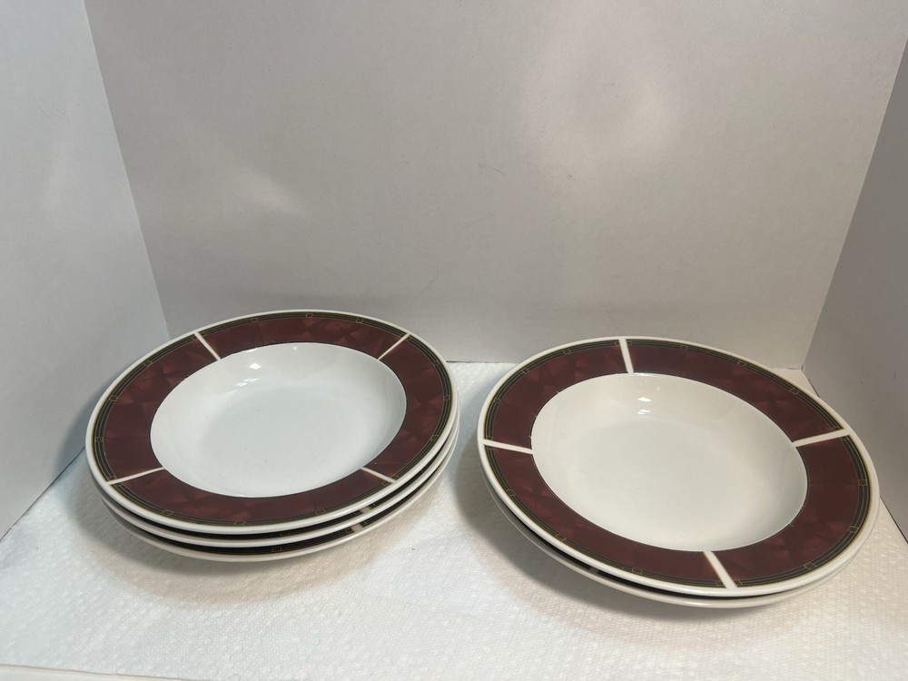 5 SANGO Ruby 8.5" Rimmed Soup Bowls 1725