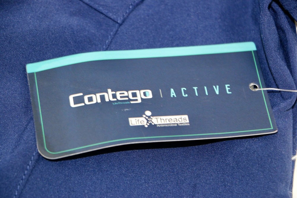 Contego Active Stretch Navy Scrub Top- Size M - NWT