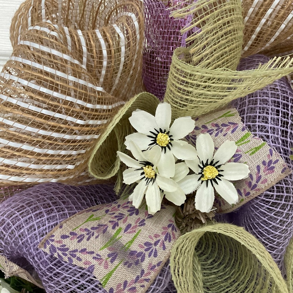 He is Risen Easter Floral Deco Mesh Wreath