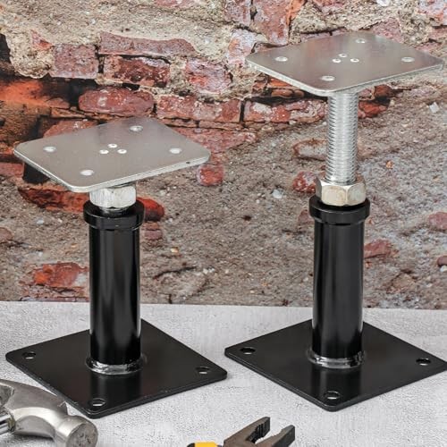 Pack Adjustable Floor Jack Post, 6"-9" Height Range, 6-9 Inch 4 Flat-top Style