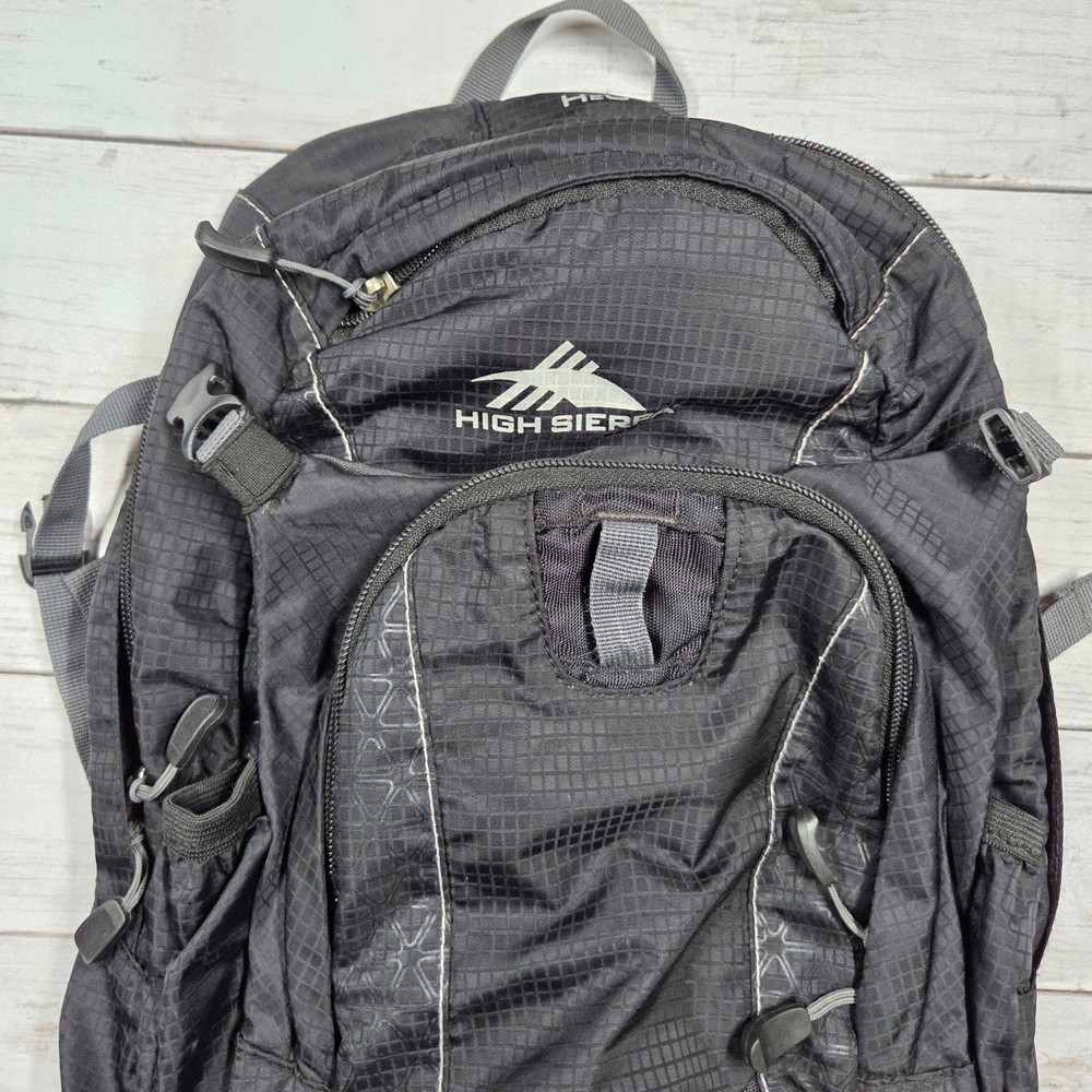 High Sierra Backpack Black 16L Hydration Ready Ripstop Hiking Daypack