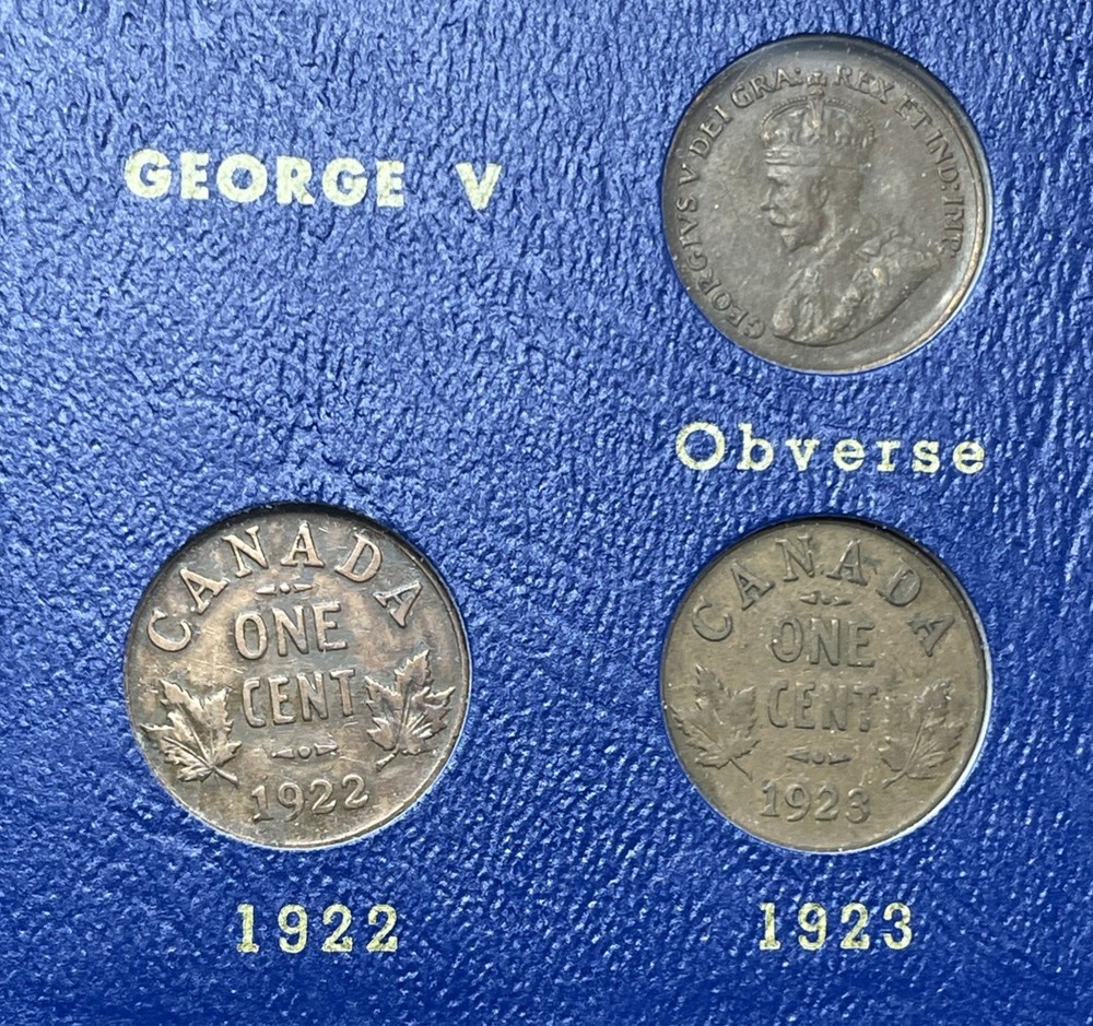 Complete 1920-1963 Canada Small Cent Collection, Mixed Grades & Cleaning. H-089