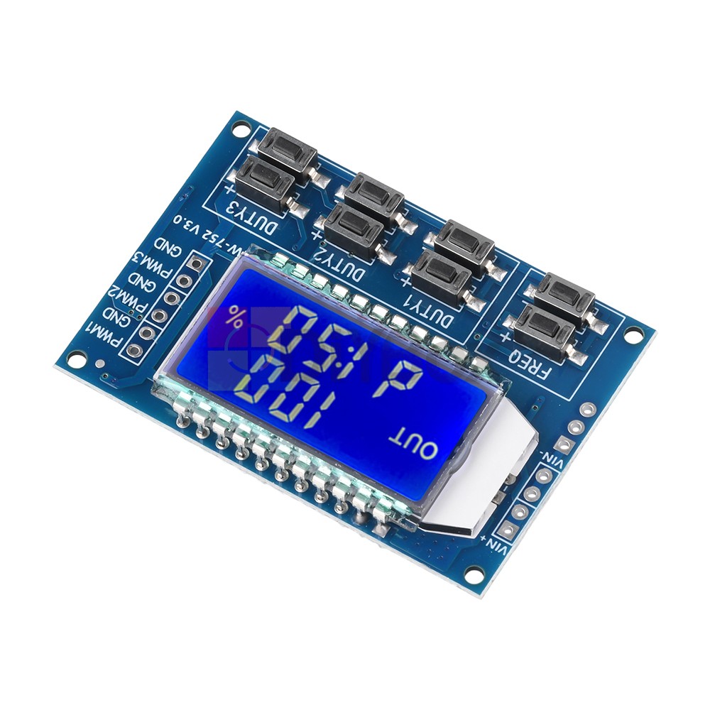 PWM Pulse Wave Frequency Duty Cycle Adjustable Module 3-Channel Signal Generator
