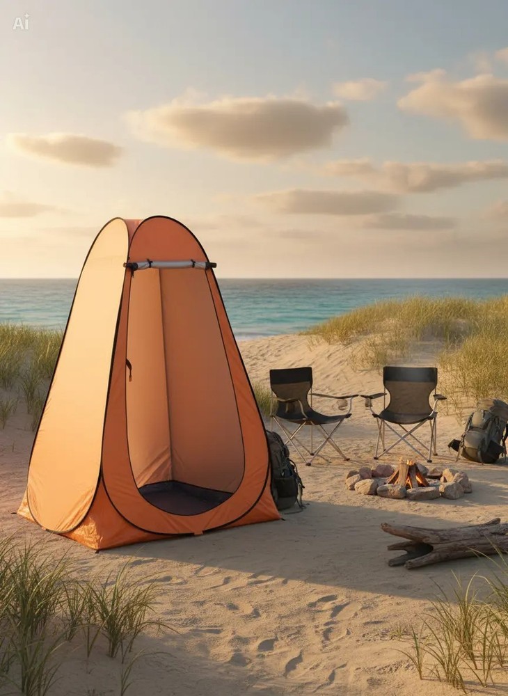 Orange Pop Up Privacy Shower Tent