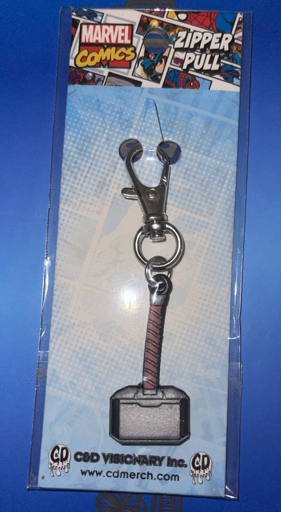 Zipper Pull - Thor's Hammer Marvel Superhero Comic Gift 1.5" Rubber #88519 New