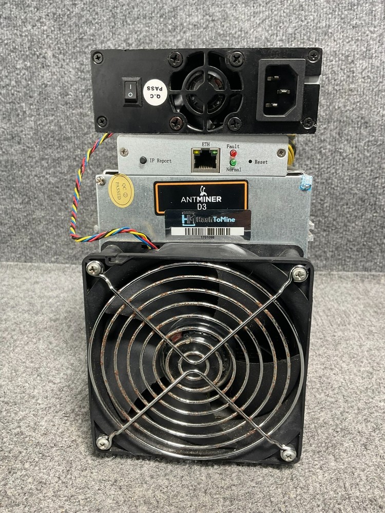 Bitmain Antminer D3 Submodel 17. 0G Cryptocurrency Miner - Silver