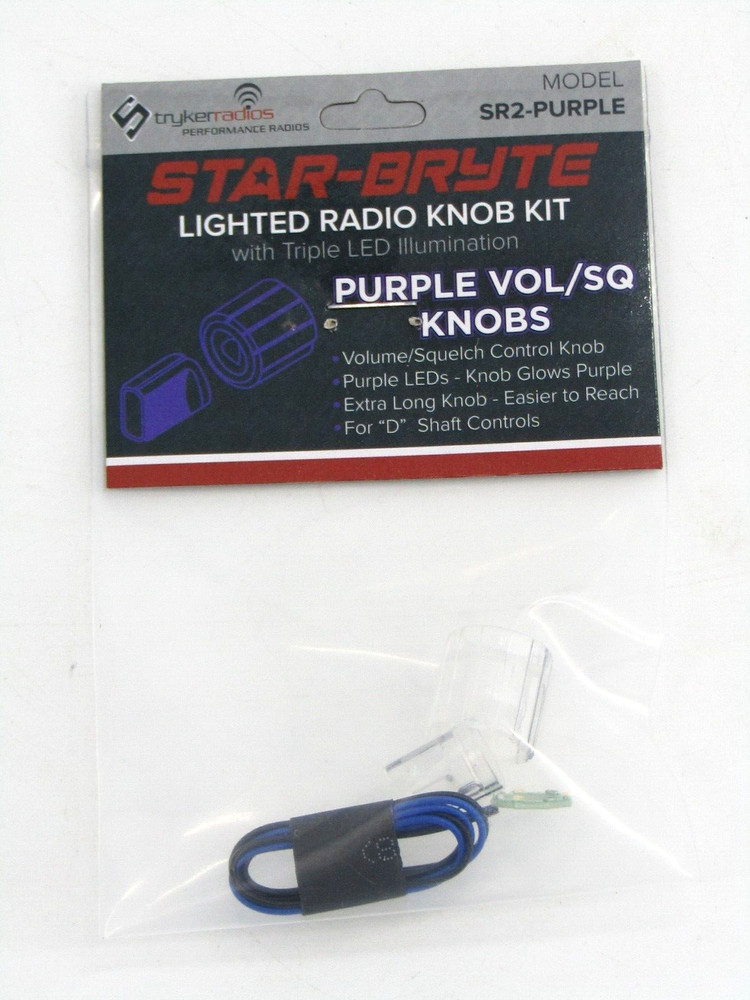 Strykerradios CB Radio Purple LED Light Knob Replacement, Volume/Squelch Control