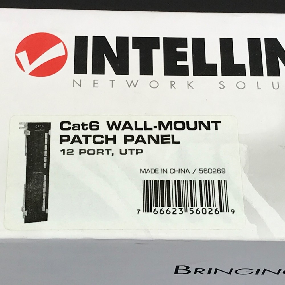 Intellinet Network Solutions 560269 Cat6 Wall-Mount Patch Panel 12 Port UTP