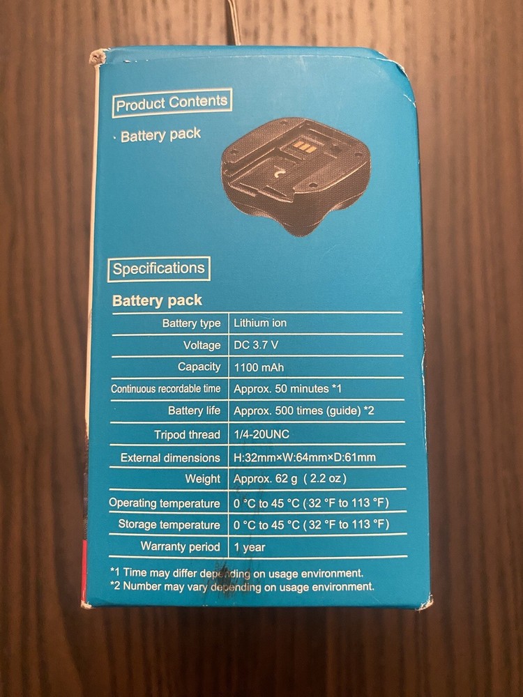 RAZO DC3000A d’Action 360 Degree Dash Cam Battery