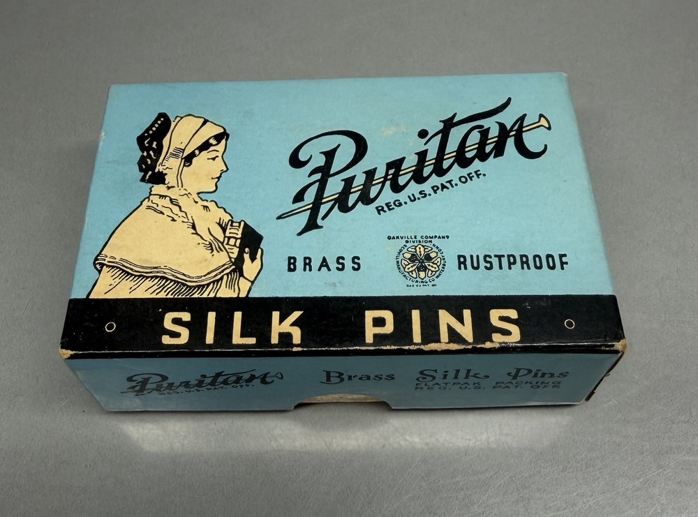 Vintage Puritan Silk Pins Box ~ With Random Pins