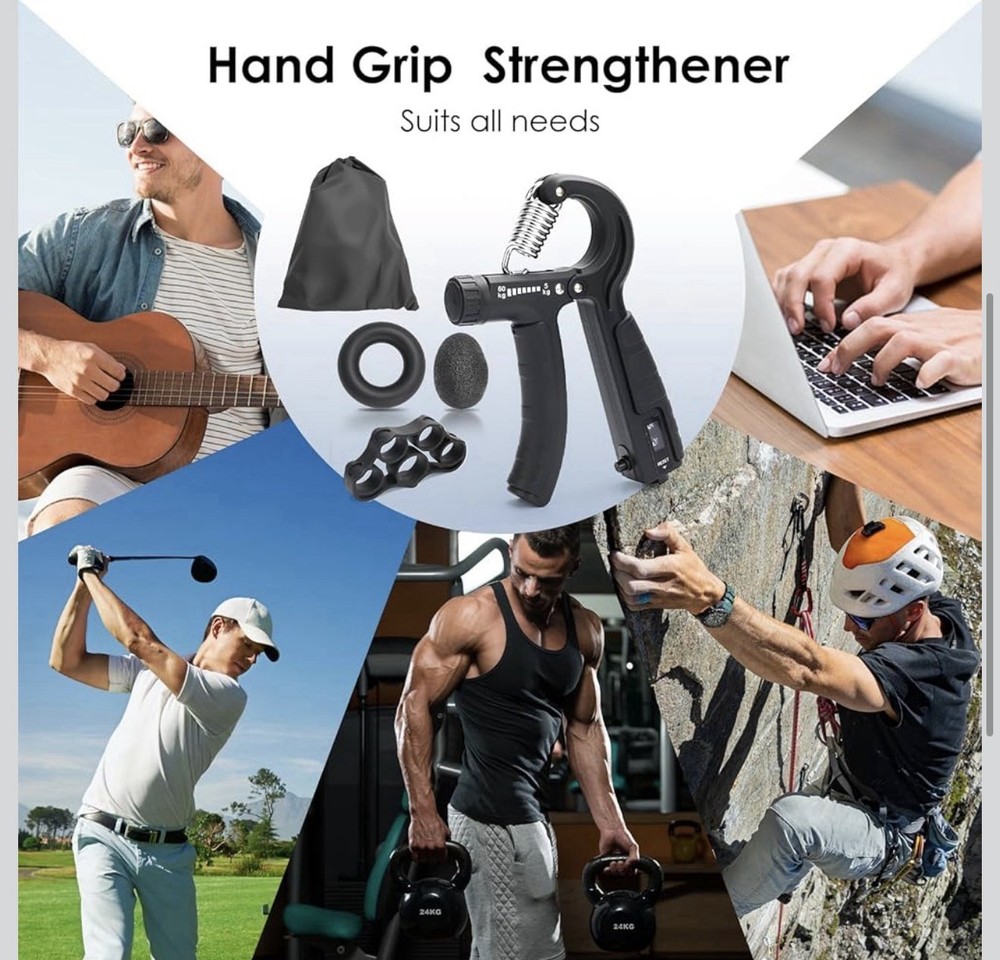 Grip Strength Trainer, Hand Gripper Strengthener Set 5-Pack New Open Box