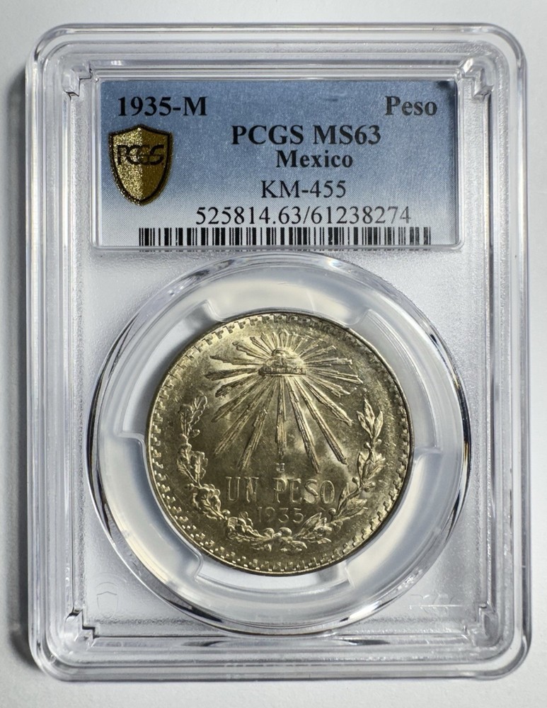 1935-M Peso Mexico KM-455 PCGS MS63