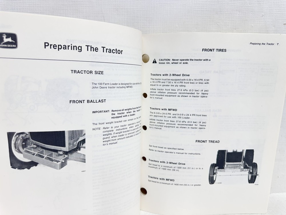John Deere 100 Farm Loader Original Operators Manual - 52 Pages