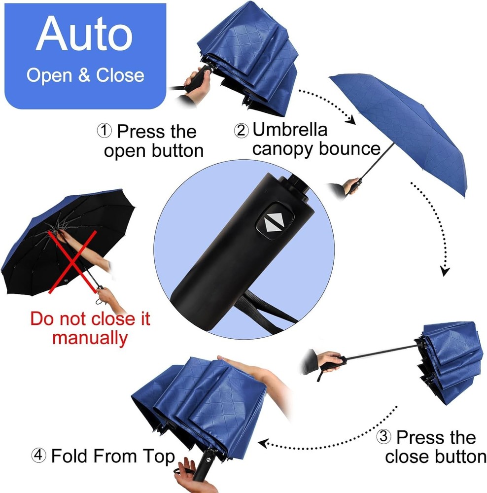 46/54/62 Inch Windproof Golf Umbrella, Auto Open/Close