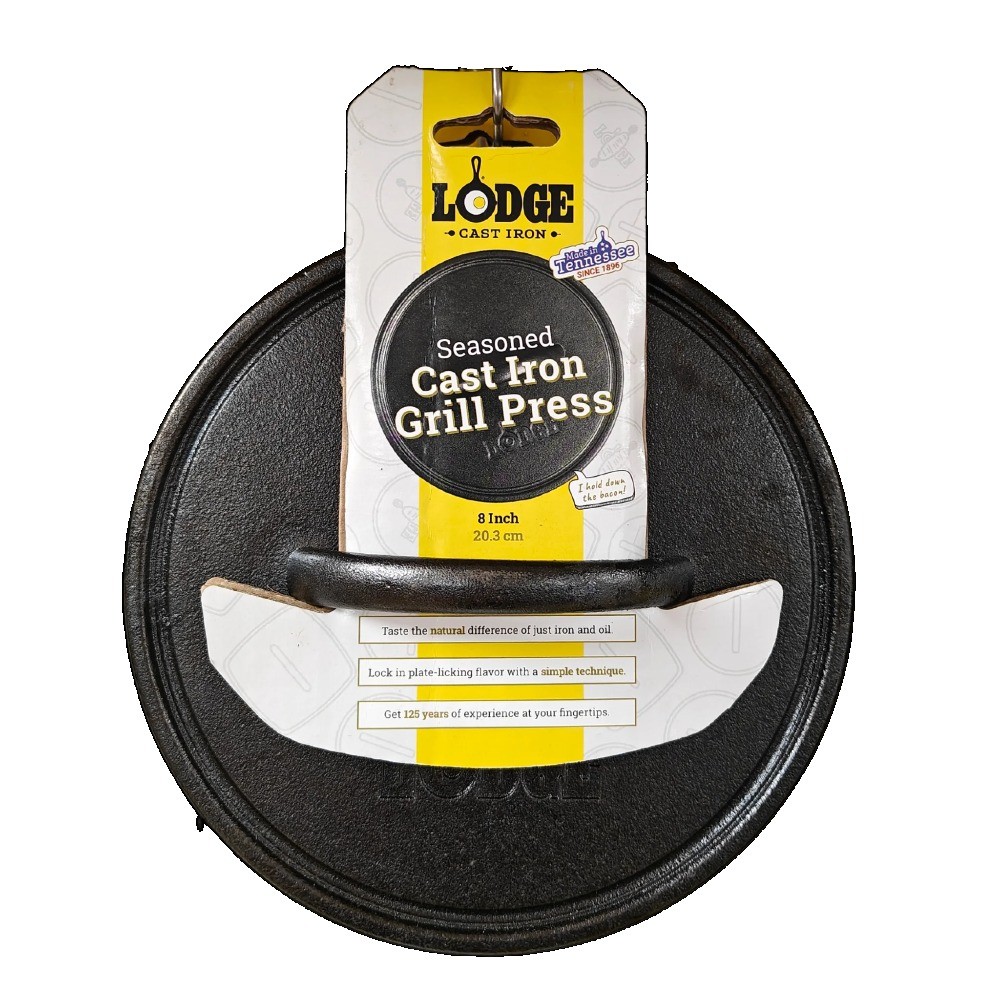 Seasoned Cast Iron 8" Round Grill Press