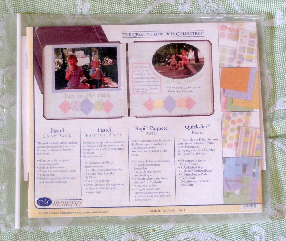 Creative Memories Pastel Snap Pack Sentiments Album Kit