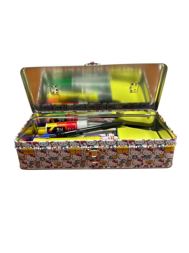 Tin Box Company Large Storage Box with Ruler Handle, Hello Kitty