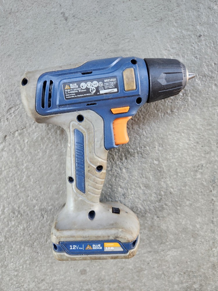 Blue Ridge Tools 12V MAX Rechargeable Drill 7 Bits 3/8" Keyless Chuck UNTESTED