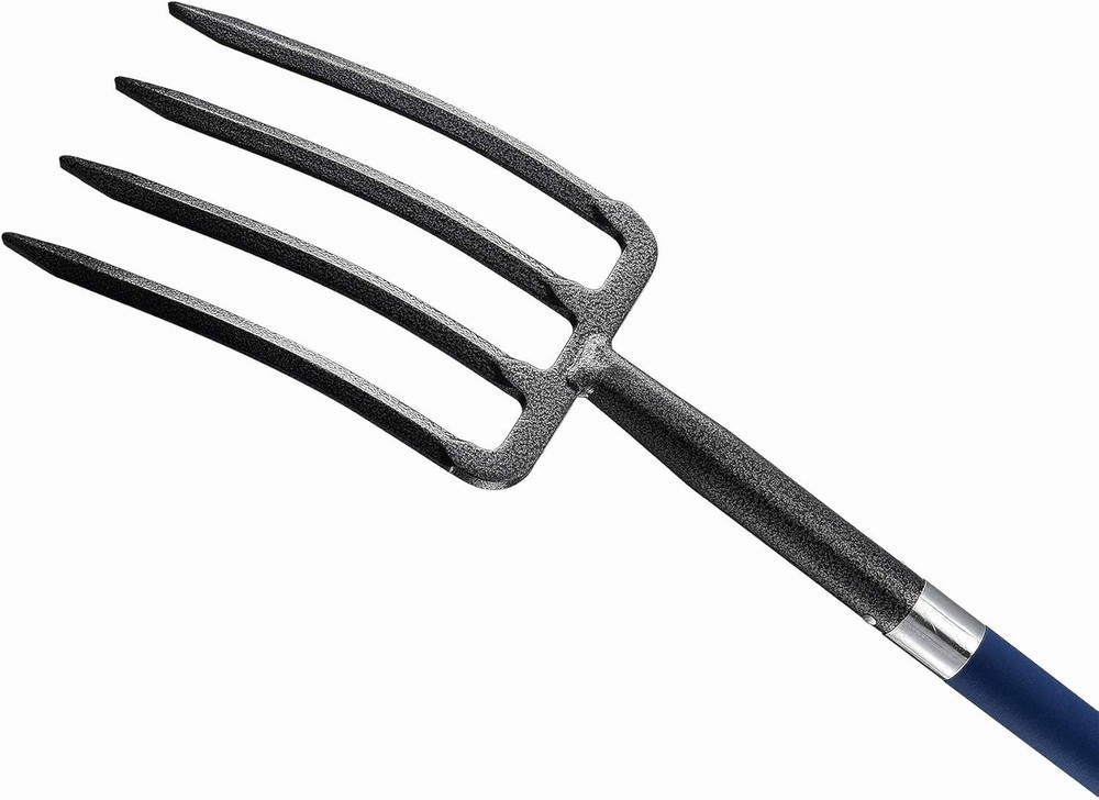 4-Tine Spading Digging Fork, Garden Digging Spading Fork Forged Steel with D-...