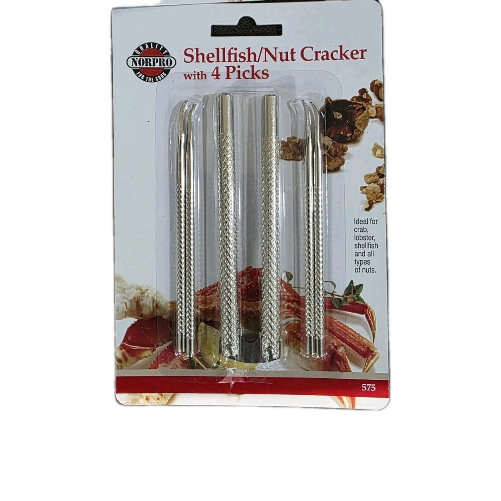 *Pack of 5 Sets* Norpro 575 Shellfish Nut & Crab Cracker & 4 Picks