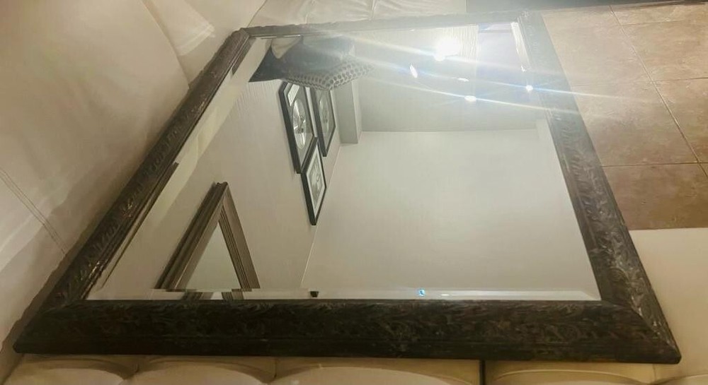 Antique Rectangular Mantle Beveled Mirror