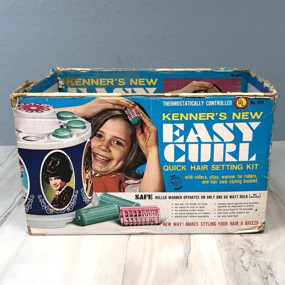 VTG 1968 KENNER Easy Curl Quick HAIR SETTING KIT Rollers WORKS *Missing 2 Clips*
