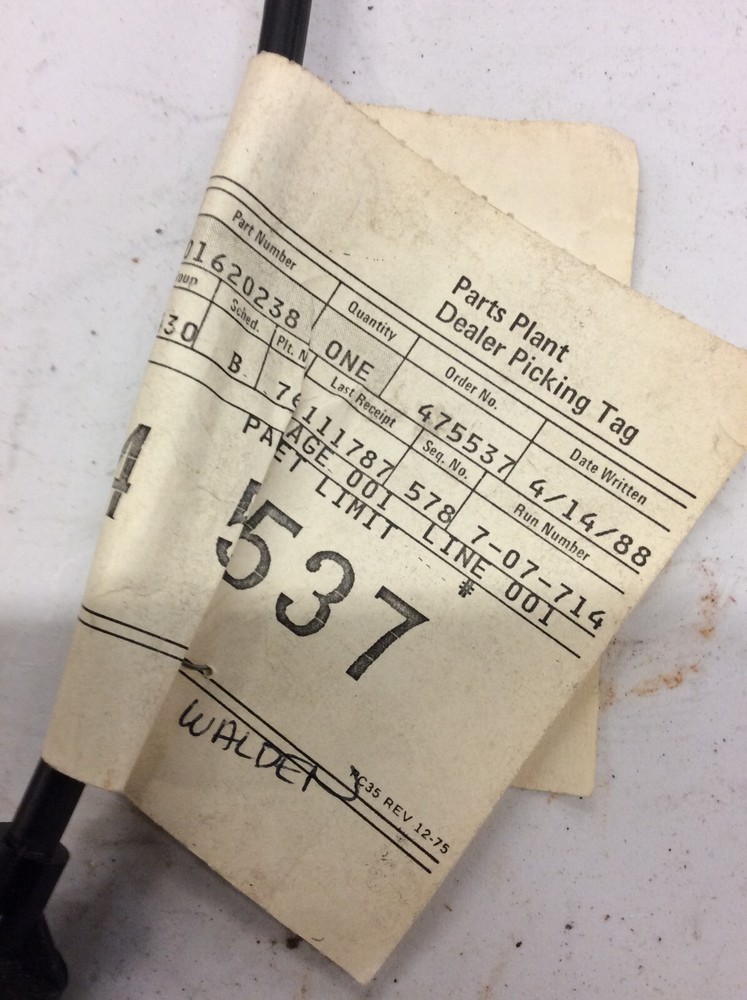 NOS GM Throttle Accelerator Cable Part #1620238 UNKNOWN APPLICATION
