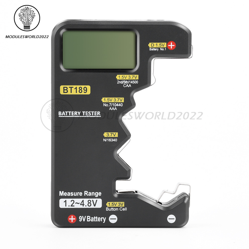 Digital Battery Tester Checker Electricity Indicator Universal AA, AAA 9V Button